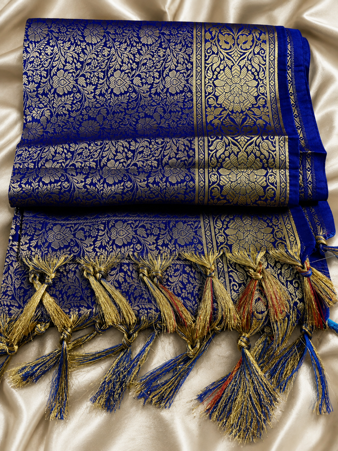 Banarasi Silk Blend Dupatta with Zari Weaving