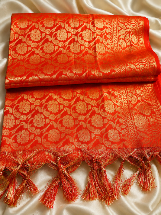 Banarasi Silk Blend Dupatta with Zari Weaving