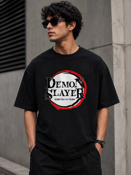 Demon Slayer Logo Black Unisex  T-Shirt