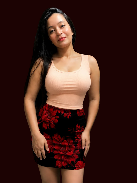 All Over Printed Mini Skirt