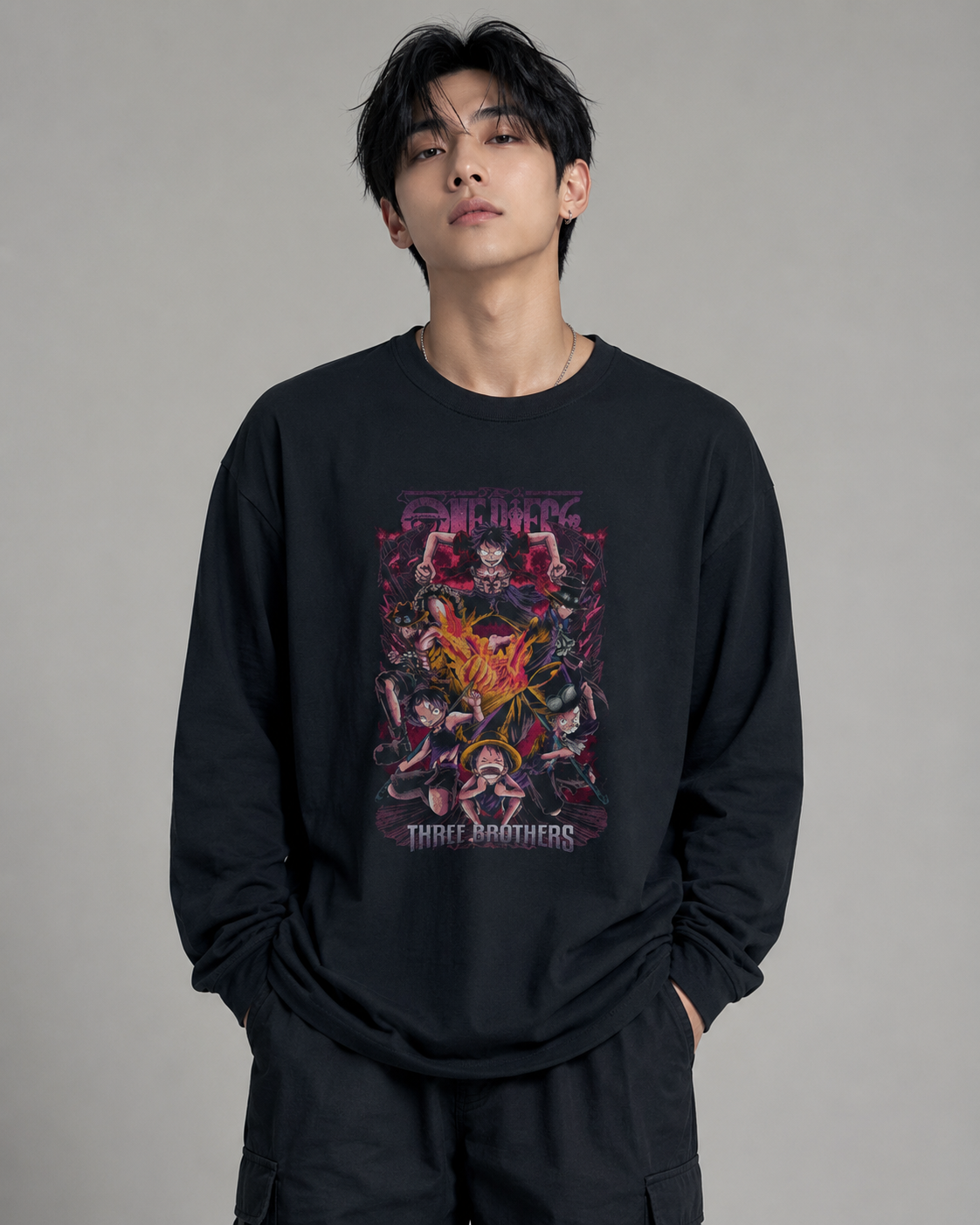 One Piece : Three Brothers Unisex Full Sleeve T-Shirt