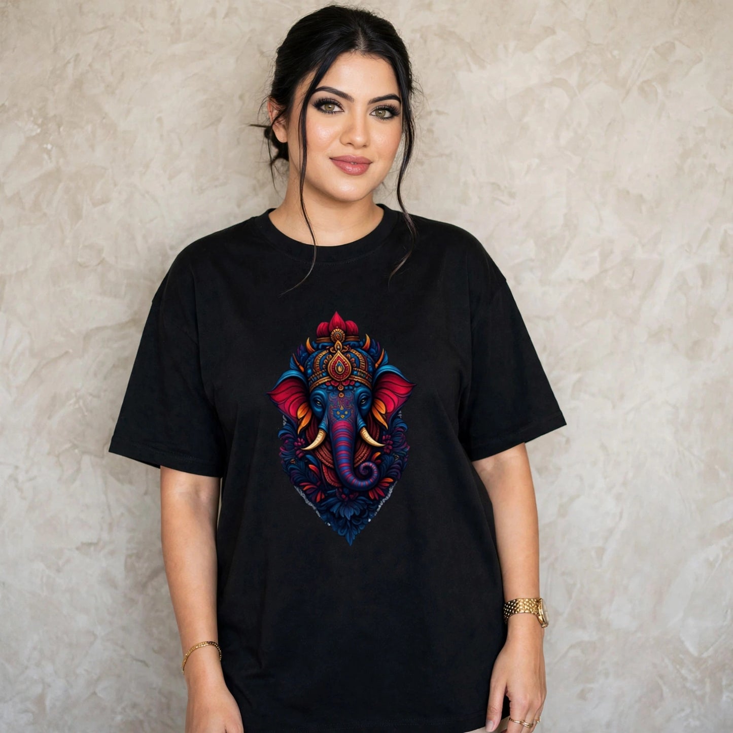 Psychedelic Black   Ganesha  Unisex  T-Shirt