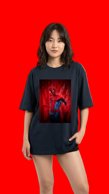 Spiderman Brand New Day 3D Web Unisex Oversized T-Shirt